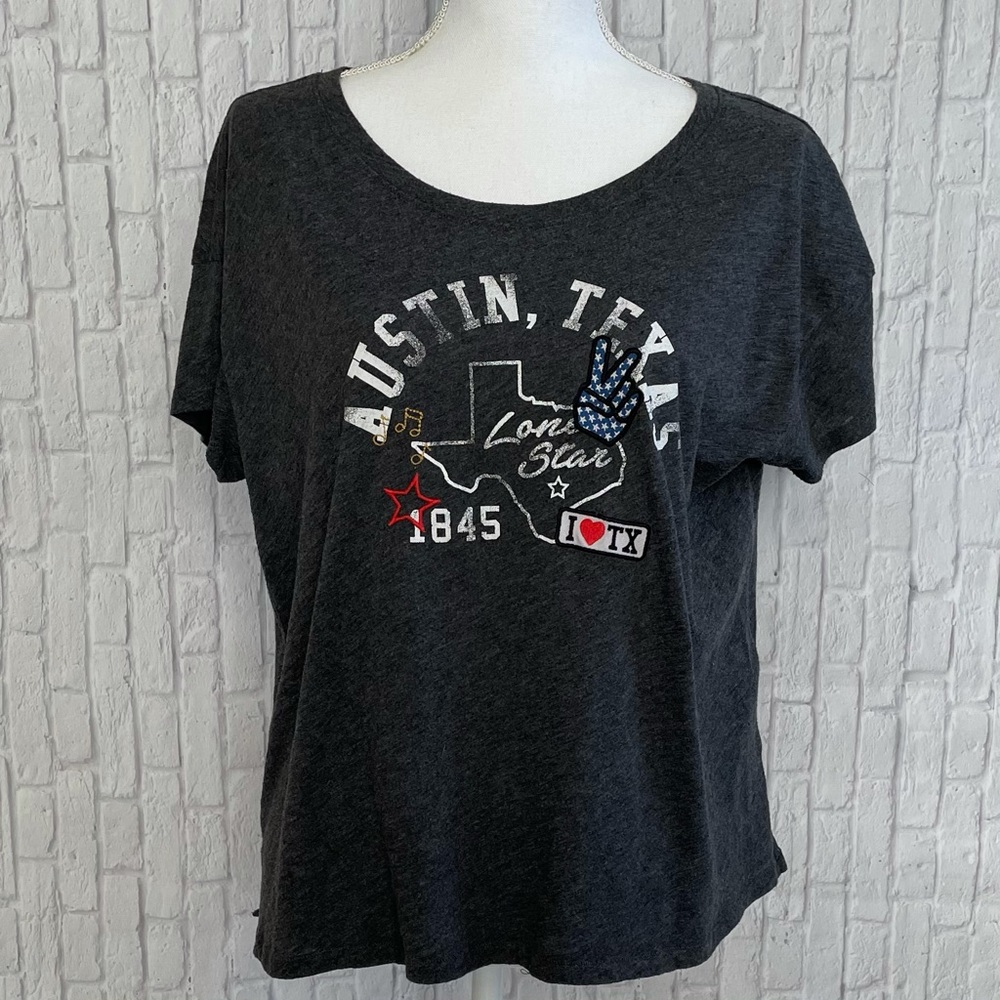 Abercrombie Gray Austin, Texas T-shirt Size Large